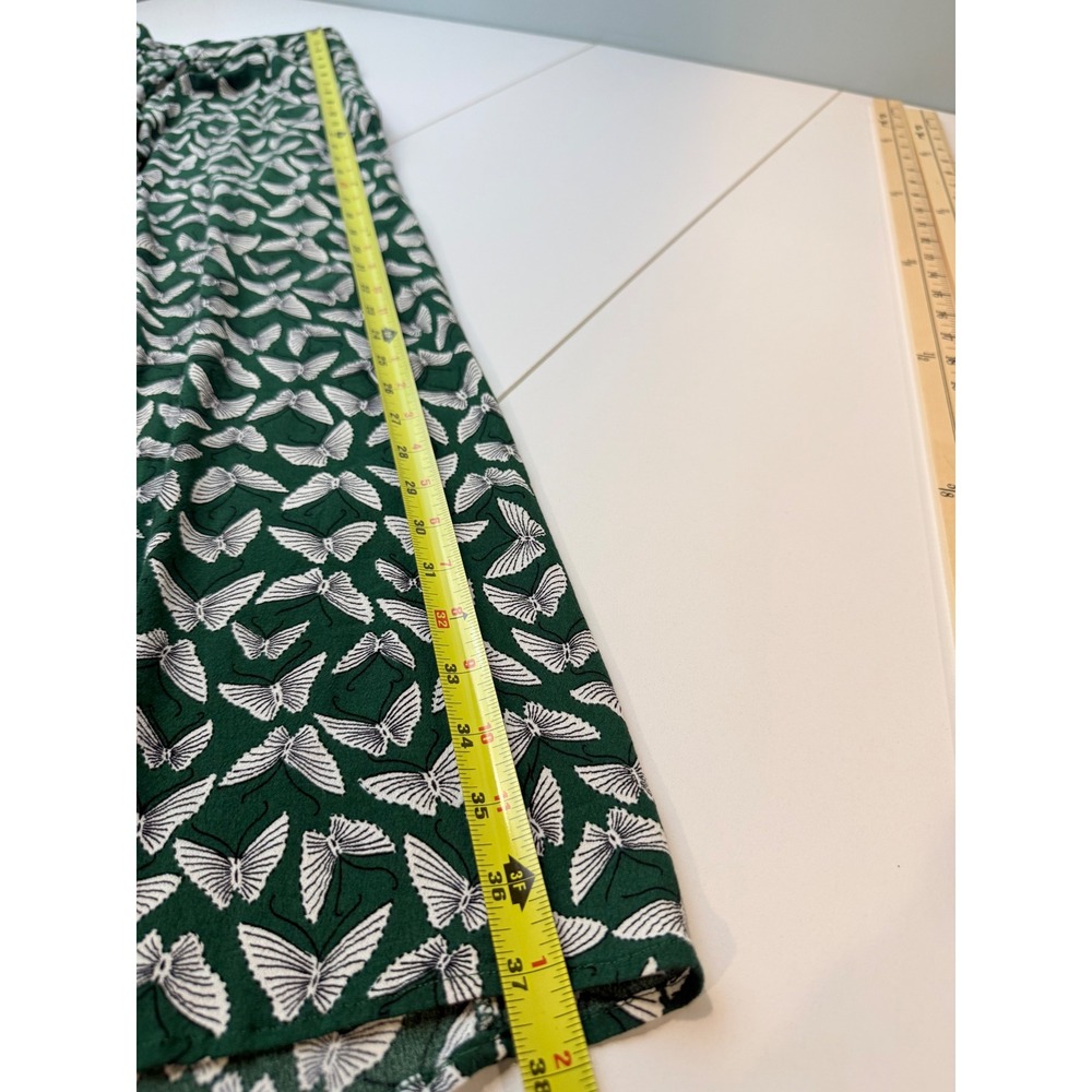 Maeve Acker Wide Leg Pants Womens XS S Green Butterfly Print Anthropologie - Picture 9 of 11